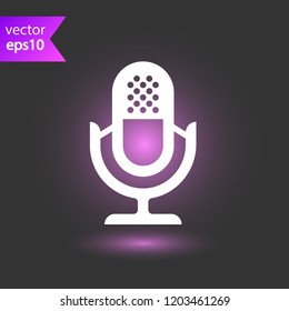 Mic vector icon. Microphone vector icon. Mic sign. Karaoke microphone icon. Broadcast mic sign. EPS 10 flat symbol.