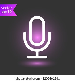 Mic vector icon. Microphone vector icon. Mic sign. Karaoke microphone icon. Broadcast mic sign. EPS 10 flat symbol.