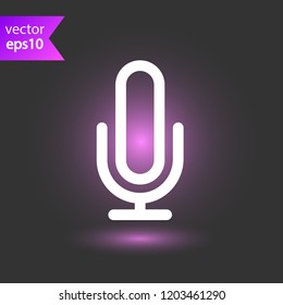 Mic vector icon. Microphone vector icon. Mic sign. Karaoke microphone icon. Broadcast mic sign. EPS 10 flat symbol.