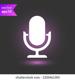 Mic vector icon. Microphone vector icon. Mic sign. Karaoke microphone icon. Broadcast mic sign. EPS 10 flat symbol.