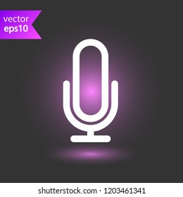 Mic vector icon. Microphone vector icon. Mic sign. Karaoke microphone icon. Broadcast mic sign. EPS 10 flat symbol.