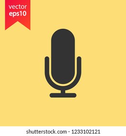 Mic vector icon. Microphone vector icon. Mic sign. Karaoke microphone icon. Broadcast mic sign. EPS 10 flat symbol.