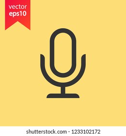 Mic vector icon. Microphone vector icon. Mic sign. Karaoke microphone icon. Broadcast mic sign. EPS 10 flat symbol.