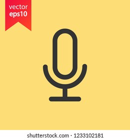 Mic vector icon. Microphone vector icon. Mic sign. Karaoke microphone icon. Broadcast mic sign. EPS 10 flat symbol.