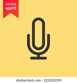 Mic vector icon. Microphone vector icon. Mic sign. Karaoke microphone icon. Broadcast mic sign. EPS 10 flat symbol.