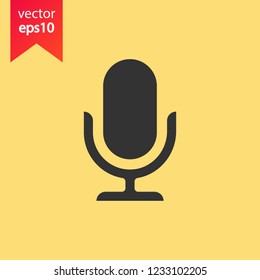 Mic vector icon. Microphone vector icon. Mic sign. Karaoke microphone icon. Broadcast mic sign. EPS 10 flat symbol.