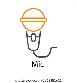 Mic Vector icon stock illustration