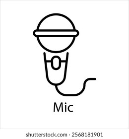 Mic Vector icon stock illustration