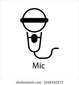 Mic Vector icon stock illustration