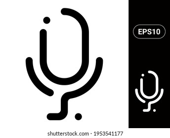 Mic Vector Icon For Voice Over And Recording