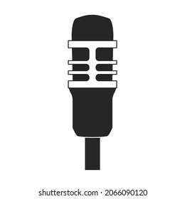 Mic vector icon.Black vector icon isolated on white background mic.