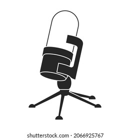 Mic vector icon.Black vector icon isolated on white background mic.