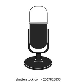 Mic vector icon.Black vector icon isolated on white background mic.