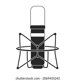 Mic Vektorsymbol.Schwarz Vektorsymbol einzeln auf weißem Hintergrund mikro.