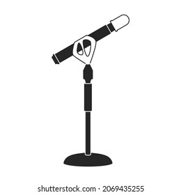 Mic vector icon.Black vector icon isolated on white background mic.