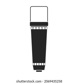 Mic vector icon.Black vector icon isolated on white background mic.