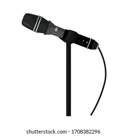 Mic vector icon.Cartoon vector icon isolated on white background mic.