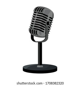 Mic vector icon.Cartoon vector icon isolated on white background mic.