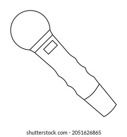 Mic vector icon.Outline vector icon isolated on white background mic.