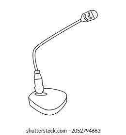 Mic vector icon.Outline vector icon isolated on white background mic.