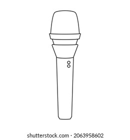 Mic vector icon.Outline vector icon isolated on white background mic.