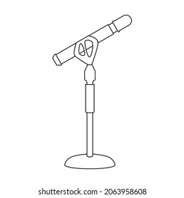 Mic vector icon.Outline vector icon isolated on white background mic.