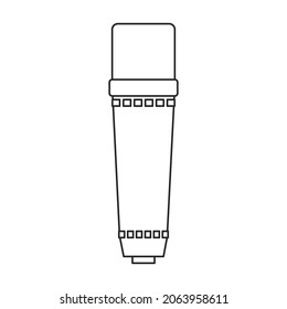 Mic vector icon.Outline vector icon isolated on white background mic.