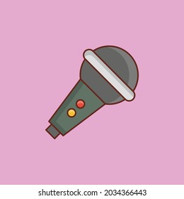 mic Vector illustration on a transparent background. Premium quality symbols. Vector Line Flat color  icon for concept and graphic design.