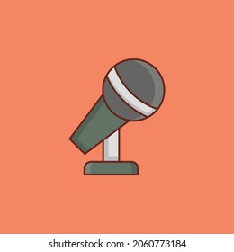 mic Vector illustration on a transparent background. Premium quality symbols. Vector Line Flat color  icon for concept and graphic design.