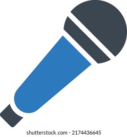 Ilustración del vector de micrófono en un fondo transparente. Símbolos de calidad superior. Iconos vectoriales de glifos para diseño de conceptos y gráficos. 
