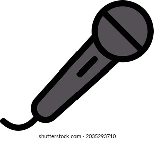 mic vector line colour icon