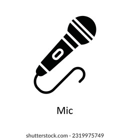 Mic   Vector Solid  Icon Design illustration. Network and communication Symbol on White background EPS 10 File
