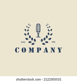 mic  vintage  logo  design  vector  graphic  icon symbol  illustration