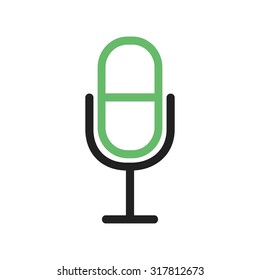 Mic, voice, audio icon vector image. Can also be used for phone and communication. Suitable for use on web apps, mobile apps and print media.