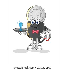 the mic waiter cartoon. cartoon mascot vector