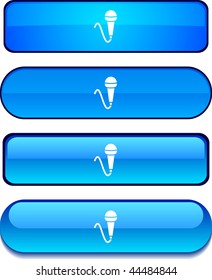  Mic  web buttons. Vector illustration.