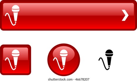 Mic web buttons. Vector illustration.