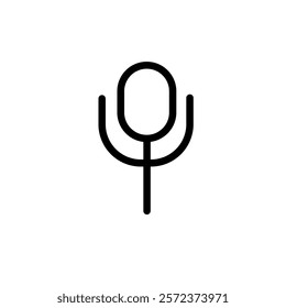 Mic widget icon minimalist vector. Simple outline shape, sign symbol line art. Audio icon