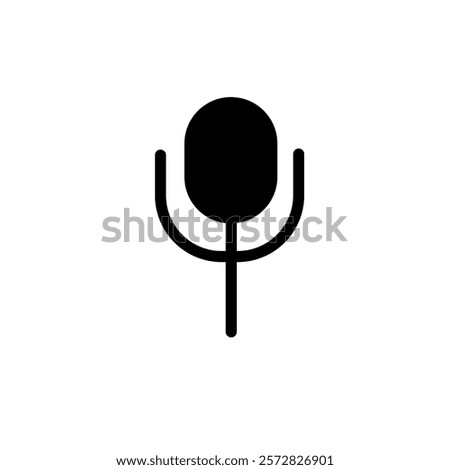 Mic widget icon simple vector, black filled, device icon. Simple and minimalist vector icon