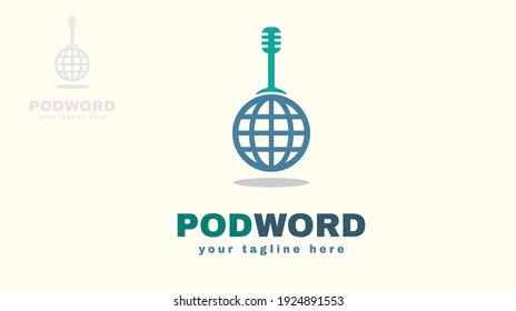 Mic World logo design.  Vector