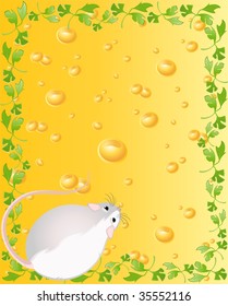  mice against from yellow cheese full of holes