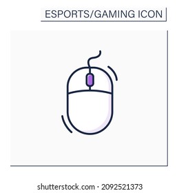 Mice color icon. Computer mice. Technical equipment for playing video games. Cybersport concept. Isolated vector illustration