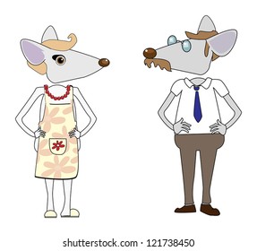 Mice couple, father and Mother vector