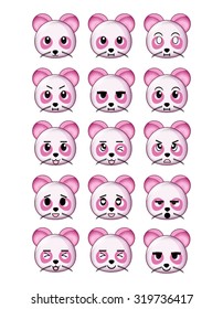 Mice Emoticons Set Different Expressions