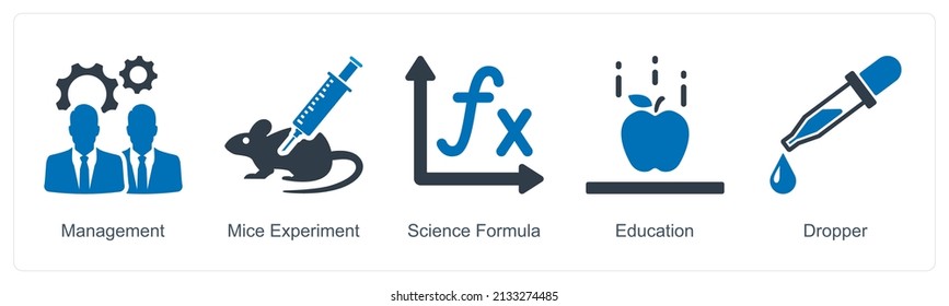 Mice Experiment And Science Formula Icon Concept