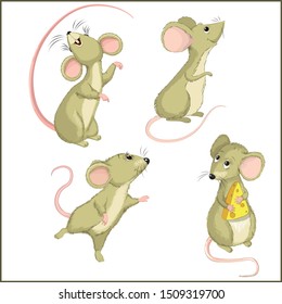 
Mice New Year symbol, vector set for design.