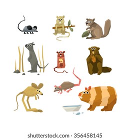 Mice and rodents icons Vector Illustration Collection