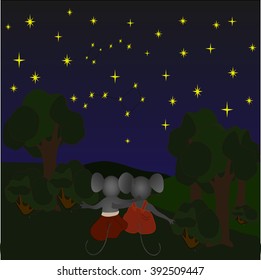 Mice and stellar sky