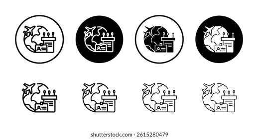 MICE tourism icon Flat simple outline set