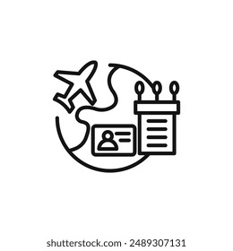 MICE tourism logo sign vector outline